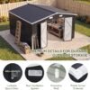 10 x 12 FT Black Metal Outdoor Storage Shed with Lockable Double Doors